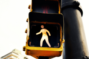 digital sign to cross the road