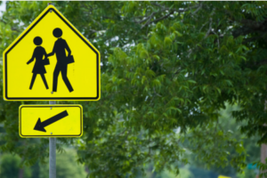 pedestrians sign board for crossing